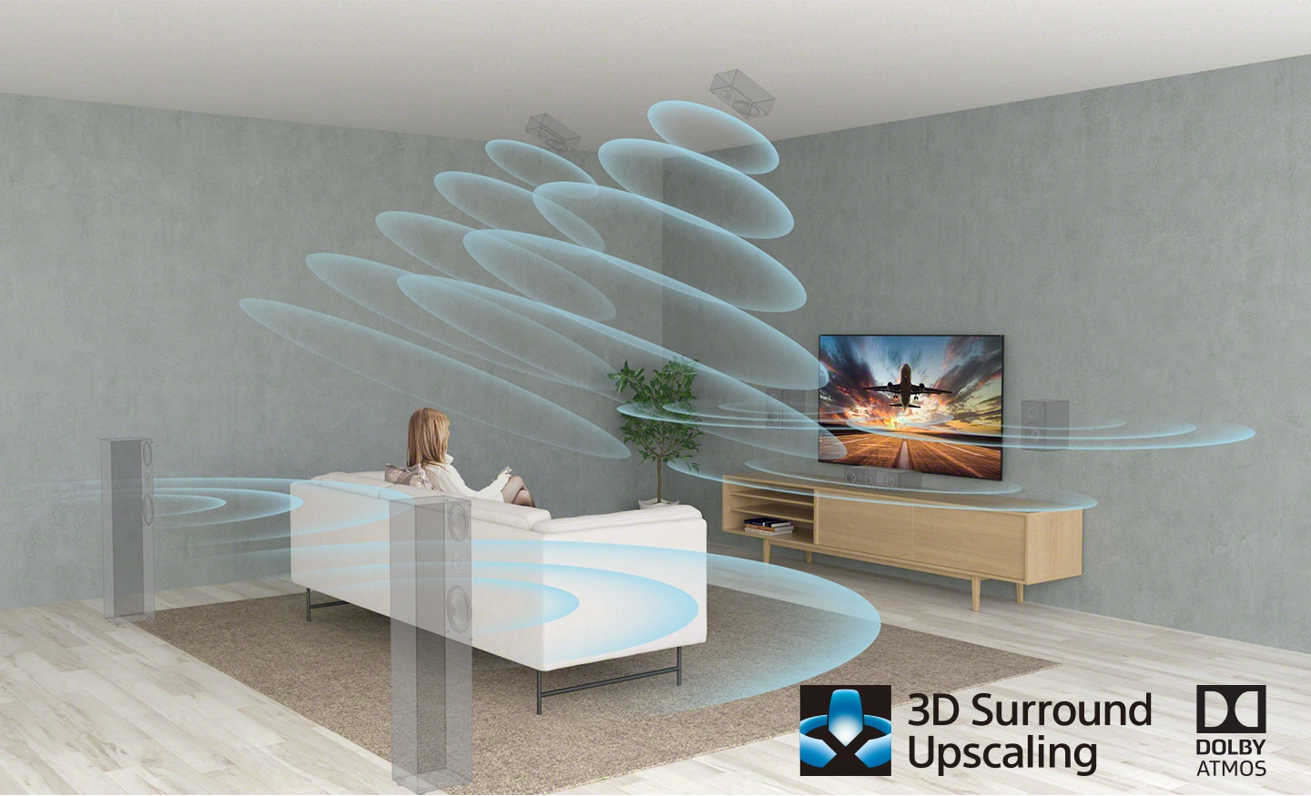 تکنولوژی 3D Surround Upscaling در تلویزیون 75X9000J