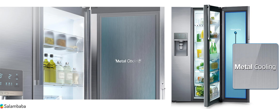 خنک کنندهی فلزی Metal Cooling در یخچال ساید بای ساید سامسونگ RH77