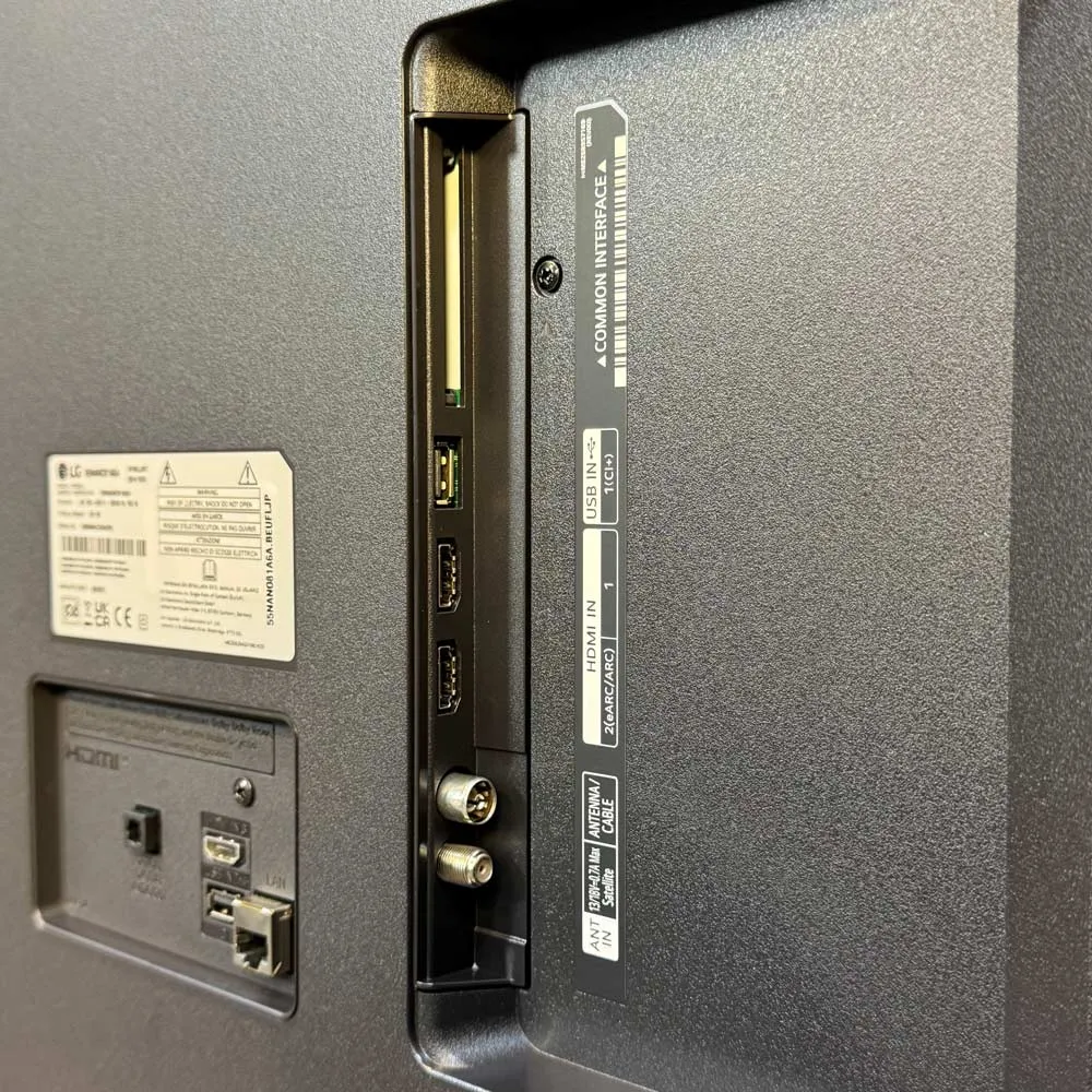 پورت‌های HDMI و USB تلویزیون ال جی 2025 NANO81