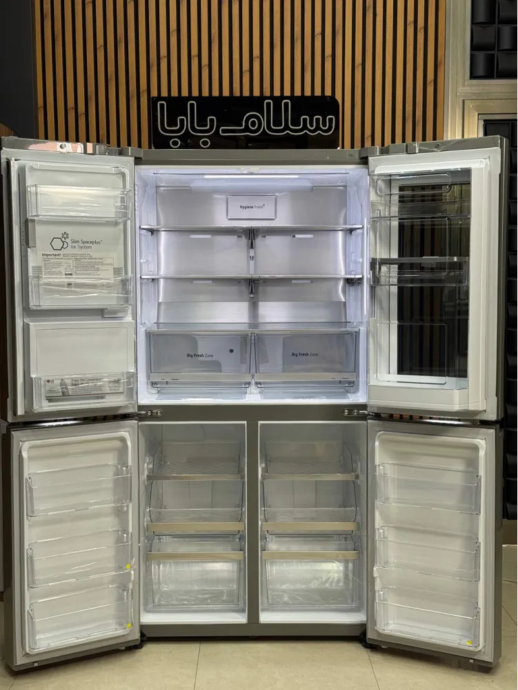 نمای کامل فضای داخلی یخچال و فریزر ال جی GMX945NS9F
